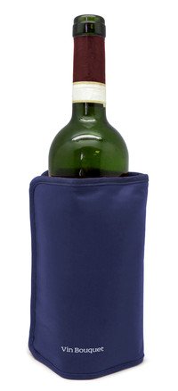 Refroidisseur de bouteilles M bleu-marin avec bande élastique