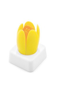 Pottenonderzetter silicone tulp geel-oranje set van 2