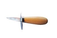 Couteau à huîtres m.bois clair avec garde