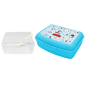 Boîte casse-croute avec diviseur + fourchette Snoopy