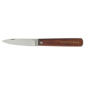 Couteau pliant 8cm Bois merisier - lame crantée