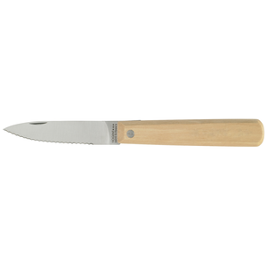 Couteau pliant 8cm Bois naturel - lame crantée